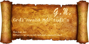 Grünvald Mátyás névjegykártya