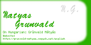 matyas grunvald business card