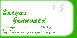 matyas grunvald business card